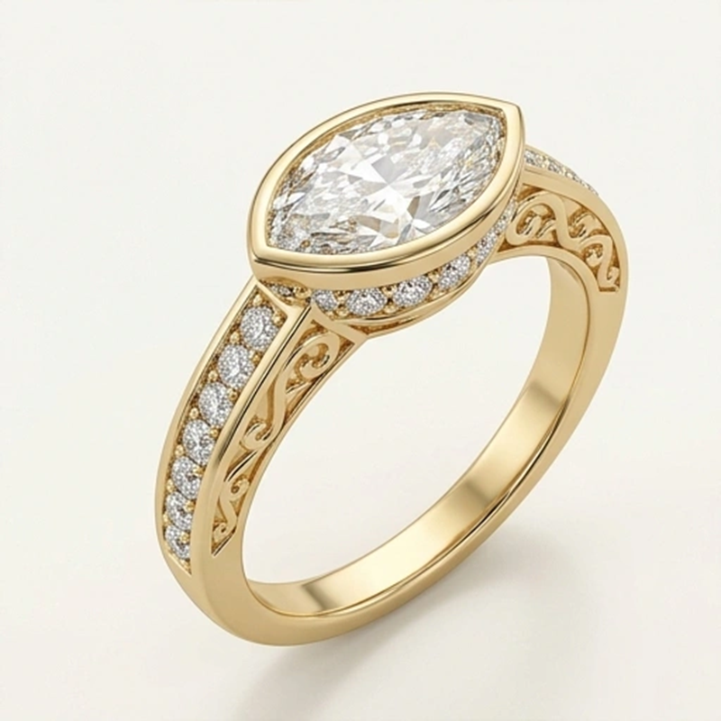 Engraved Engagement Ring