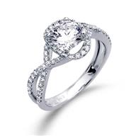 Simon G Twist 18K - White Gold Diamond Engagement Ring. Designer ...