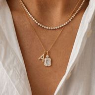 Letter A Pendant and does not include 12x10 Emerald Cut Diamond Pendant