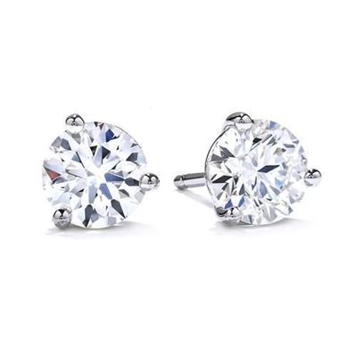 Picture of Three-Prong Stud Earrings .61tw