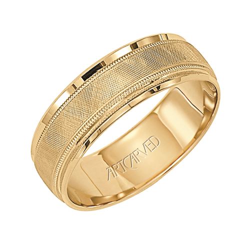 ArtCarved Plain Yellow Gold Mens Wedding bands. Arthur's Jewelers