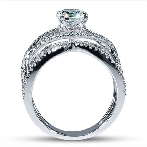 Mark Silverstein Split Shank 18K - White Gold Diamond Engagement Ring