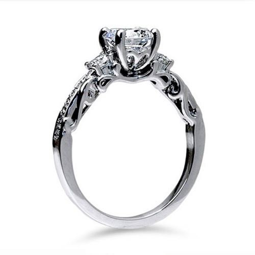 Mark Silverstein Three Stone 18K - White Gold Diamond Engagement Ring ...