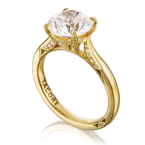 Tacori Solitaire Yellow Gold Diamond Engagement Ring. Arthur's Jewelers