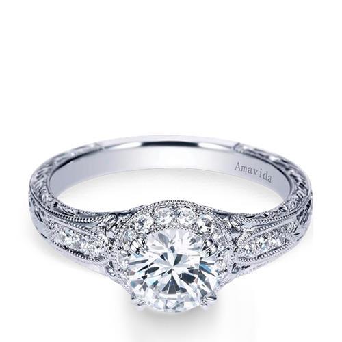 Arthur's Collection Vintage Platinum Diamond Engagement Ring. Diamond ...