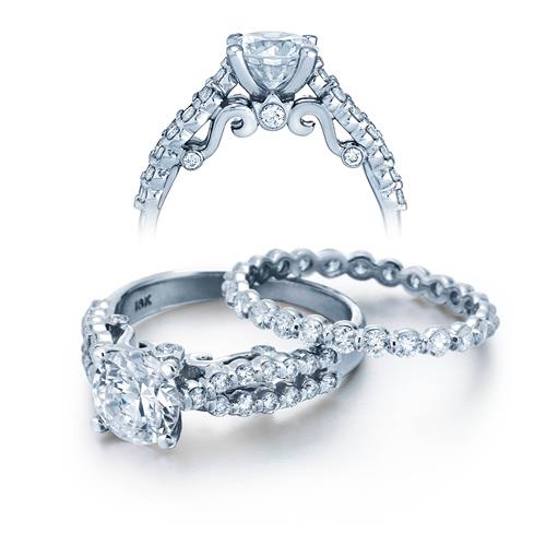 VERRAGIO Split Shank 18K - White Gold Diamond Engagement Ring. Diamond ...