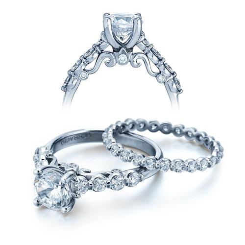 VERRAGIO Vintage 18K - White Gold Diamond Engagement Ring. Diamond ...
