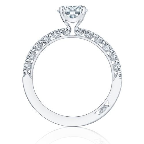 Tacori Side Stone Pave Set 18K - White Gold Diamond Engagement Ring ...