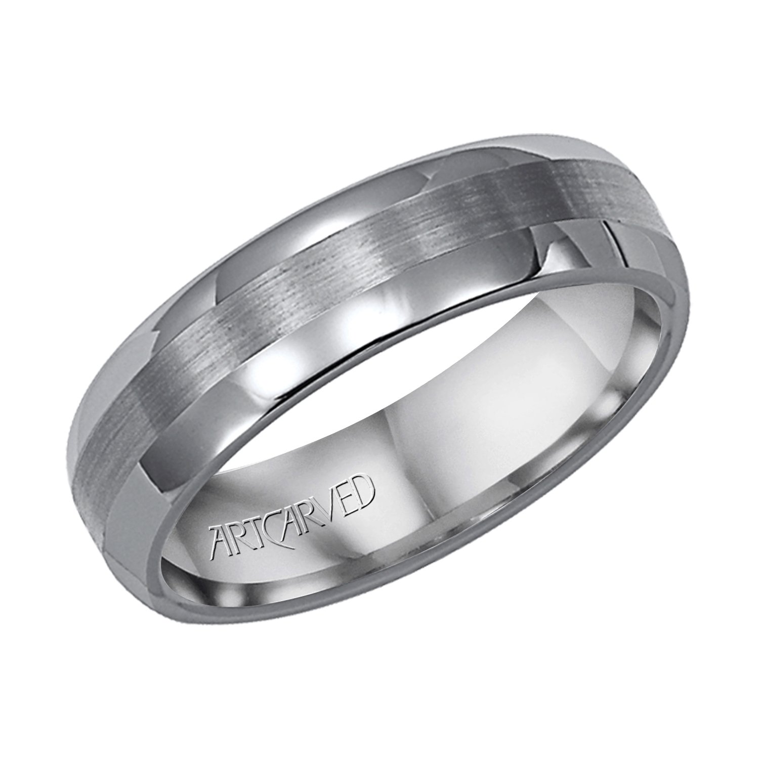 Artcarved Titanium Centurion Grooved Center Bead 7mm Band Ring 