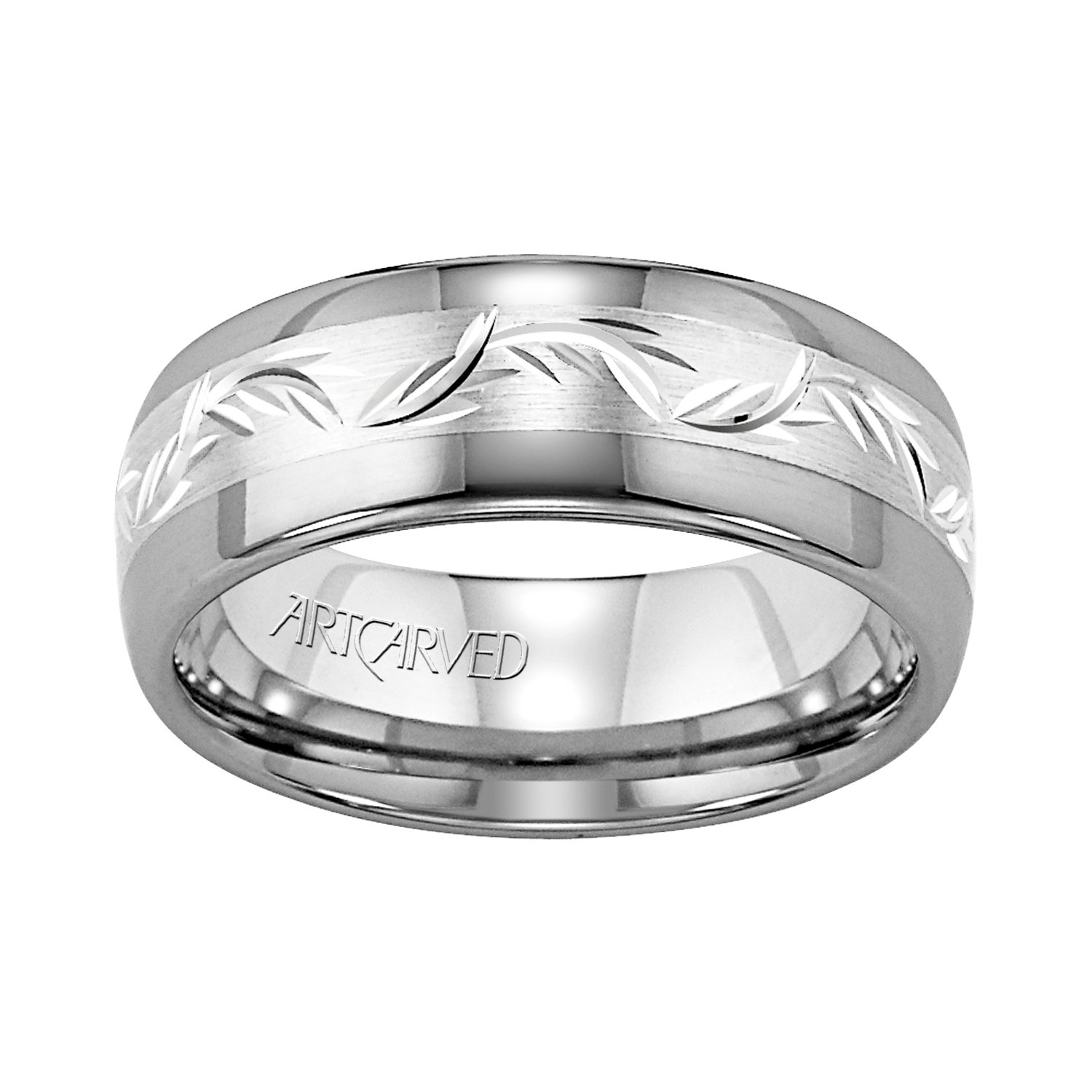 ArtCarved Plain Tungsten Carbide Mens Wedding bands. Diamond Engagement