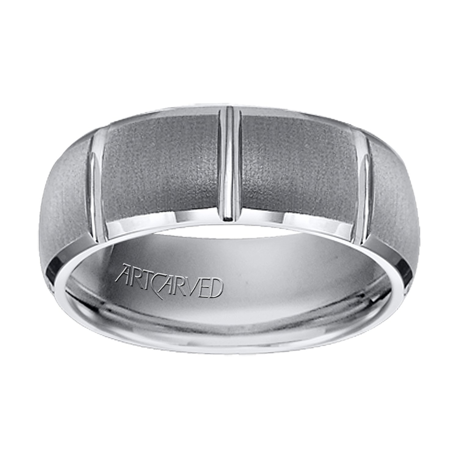 ArtCarved Plain Tungsten Carbide Mens Wedding bands. Diamond Engagement