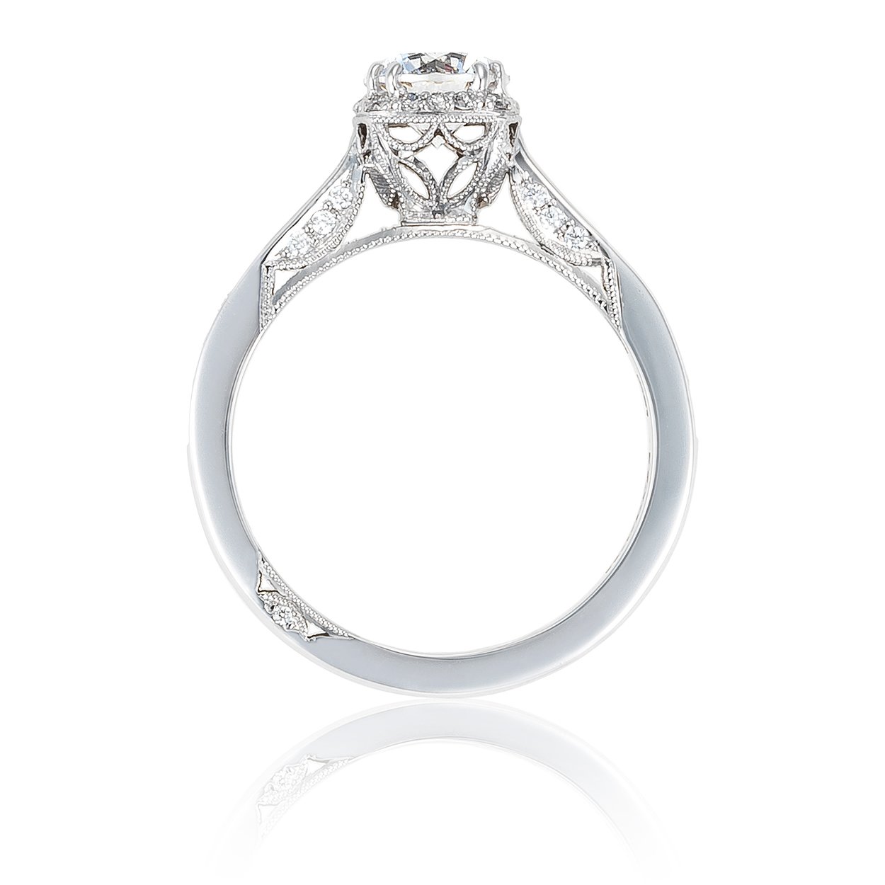 Tacori Halo 18K White Gold Diamond Engagement Ring. Arthur's Jewelers