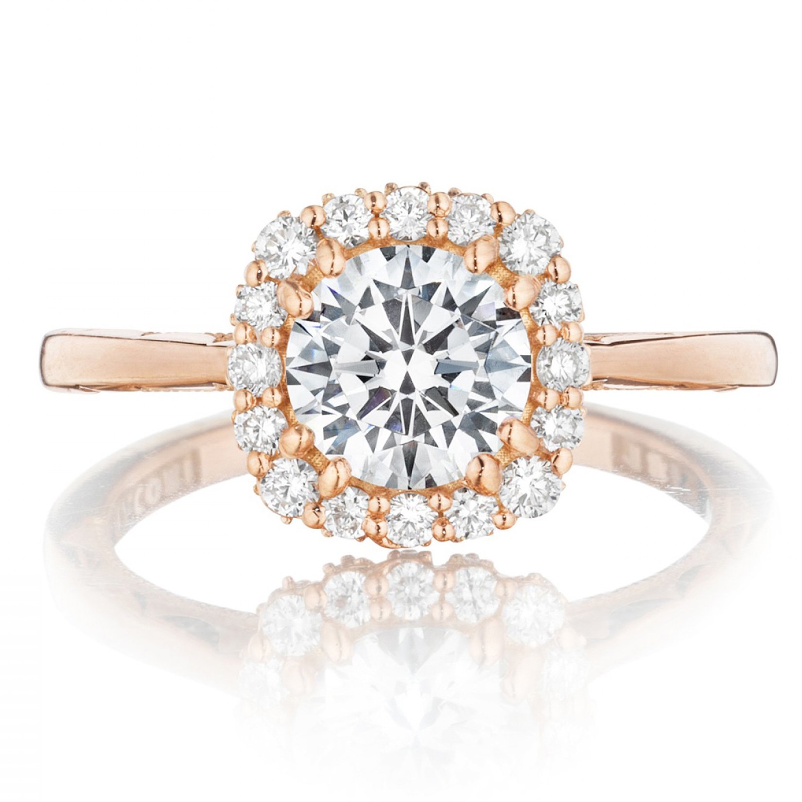 Tacori Halo 18K - Rose Gold Diamond Engagement Ring. Diamond Engagement ...