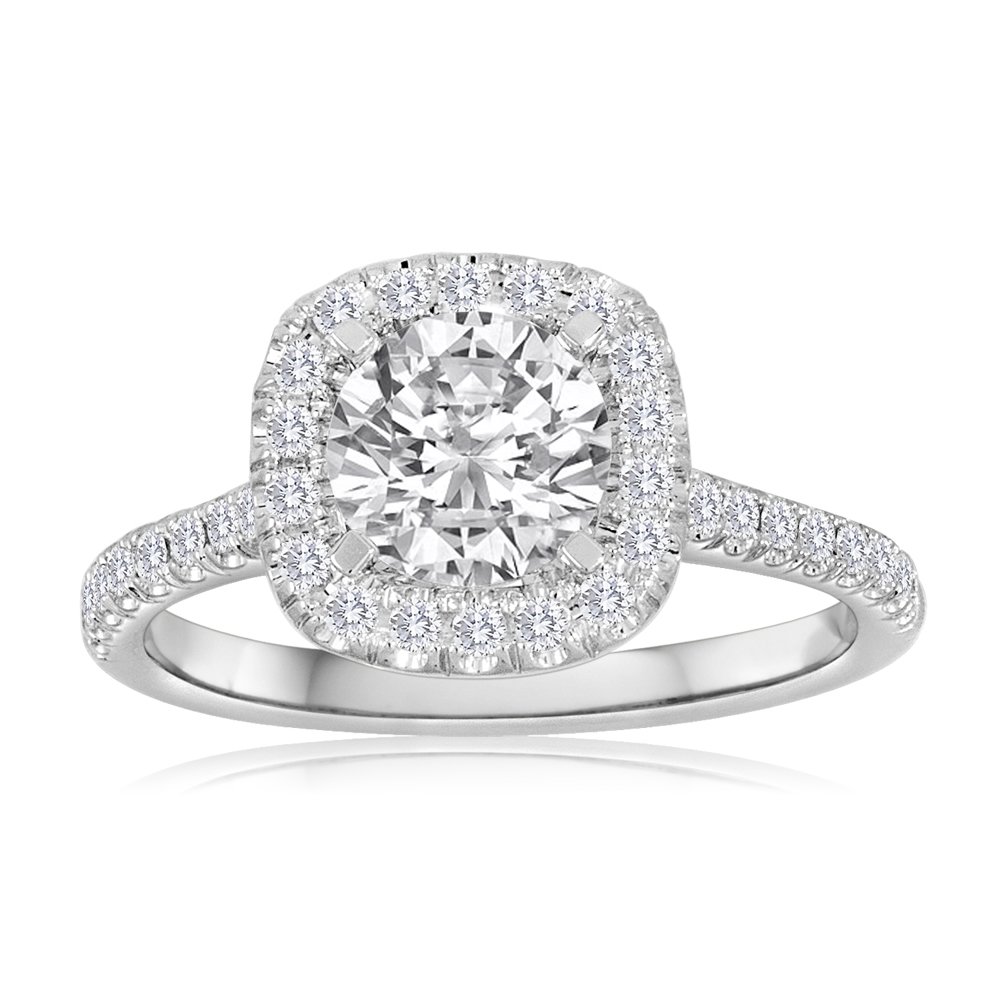 Arthurs Collection Halo White Gold Diamond Engagement Ring. Diamond ...