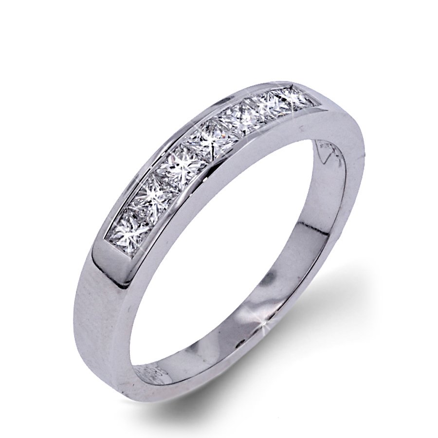 Channel Princess Cut Diamond Wedding Band 1 Carat In 14k White Gold Fascinating Diamonds