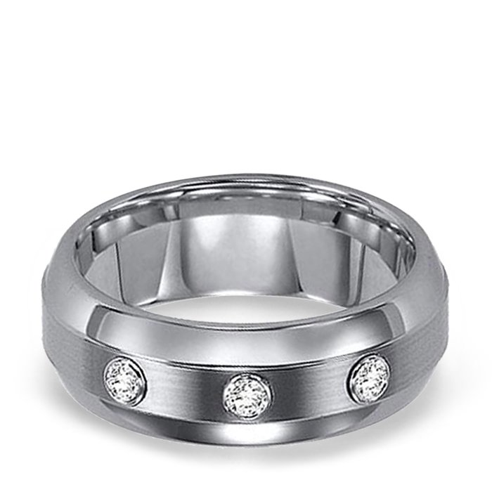 Arthurs Collection Diamond Tungsten Carbide Mens Wedding bands. Diamond