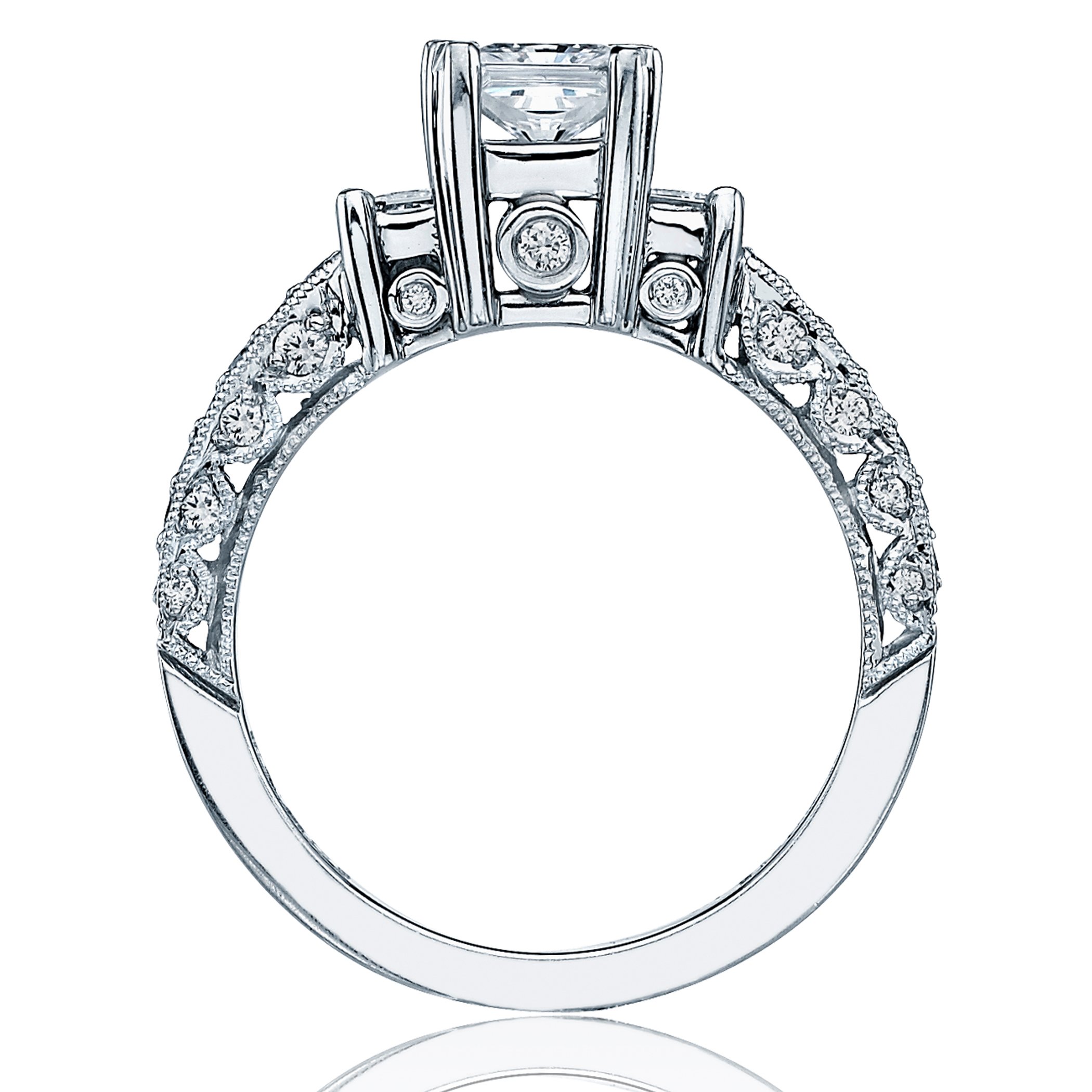 Tacori Three Stone 18K White Gold Diamond Engagement Ring. Arthur's