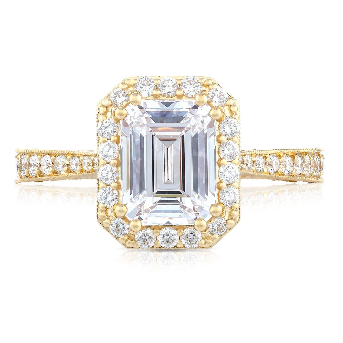 Tacori Halo Yellow Gold Diamond Engagement Ring. Arthur's Jewelers