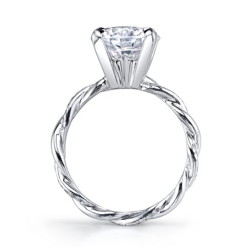 Michael B Twist Platinum Diamond Engagement Ring. Arthur's Jewelers