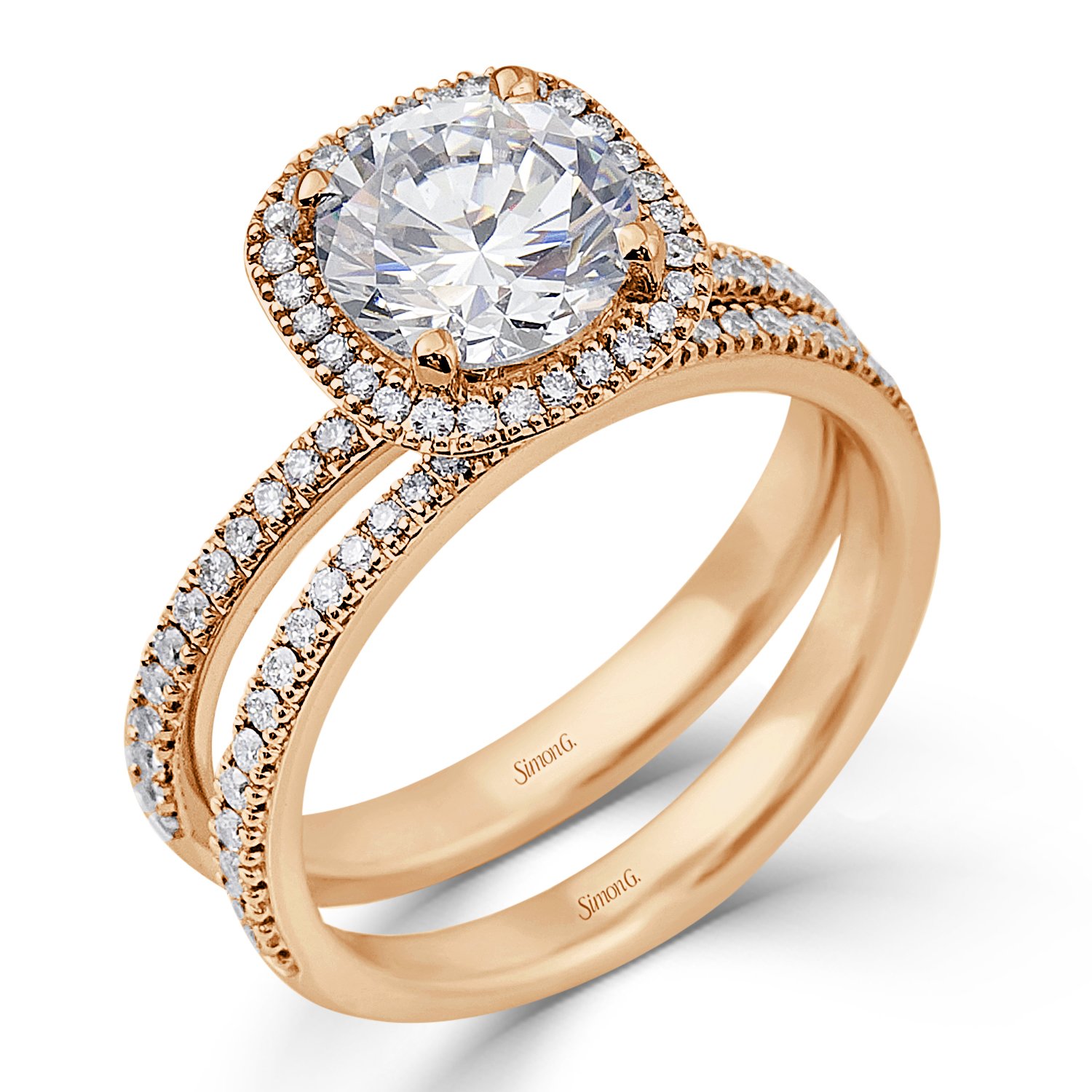 Simon G Halo 18K - White Gold Diamond Engagement Ring. Arthur's Jewelers