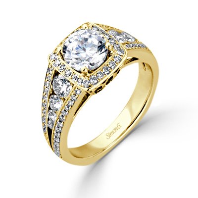 SIMON G Halo 18K - White Gold Diamond Engagement Ring. Diamond ...