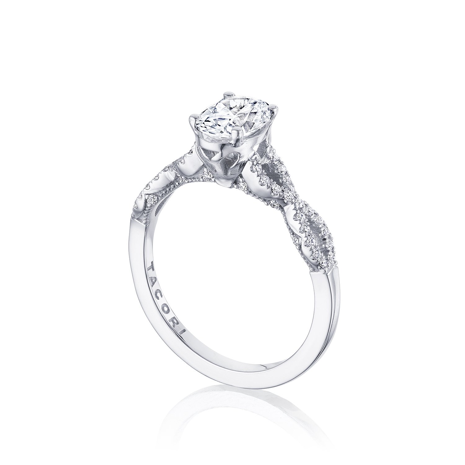 Tacori Twist White Gold Diamond Engagement Ring. Arthur's Jewelers