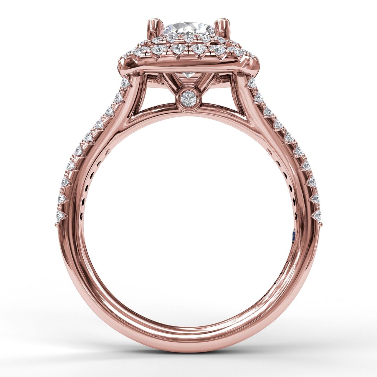 Fana Double Halo White Gold Diamond Engagement Ring. Arthur's Jewelers