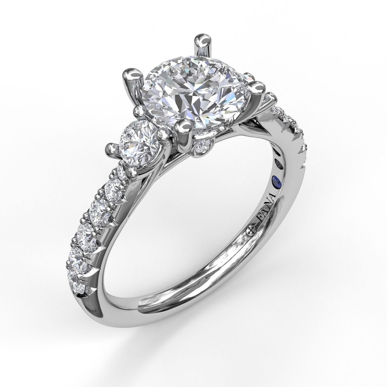 Fana Three Stone White Gold Diamond Engagement Ring Designer Engagement Rings Fine Jewelry Arthur S Jewelers