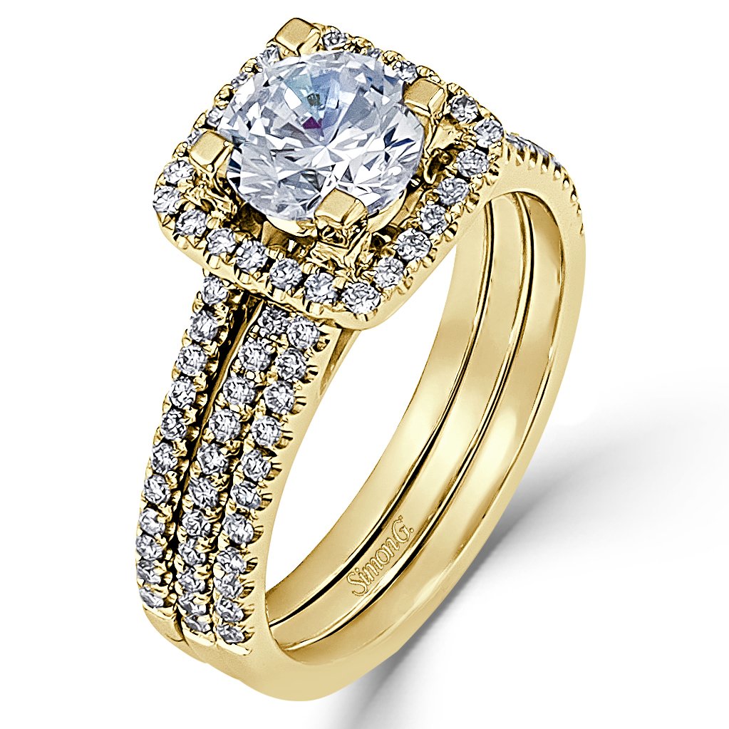 Simon G Halo 18K - White Gold Diamond Engagement Ring. Diamond ...