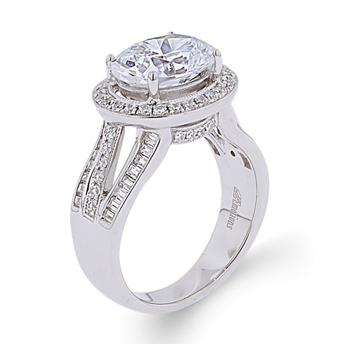 Arthur's Collection Halo White Gold Diamond Engagement Ring. Diamond ...