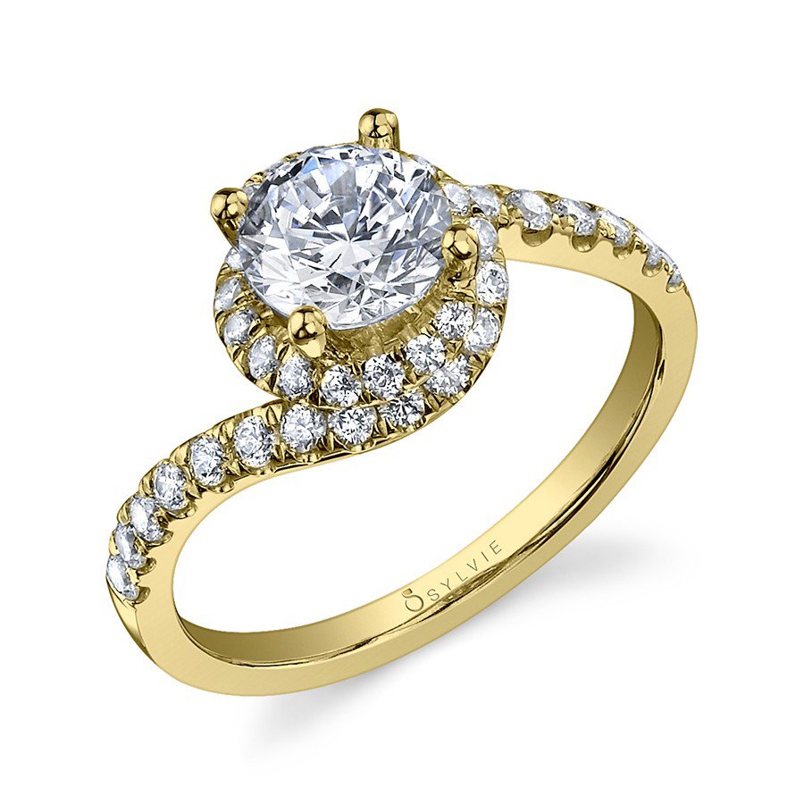Sylvie Collection Twist White Gold Diamond Engagement Ring. Arthur's ...