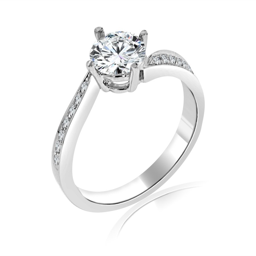 Arthurs Collection Twist White Gold Diamond Engagement Ring. Diamond ...