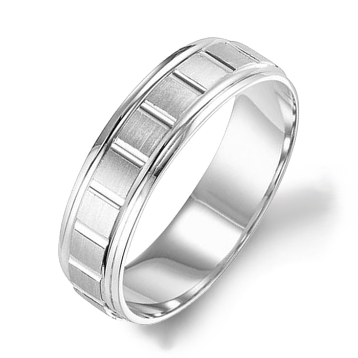Arthurs Collection Plain White Gold Mens Wedding bands. Arthur's Jewelers