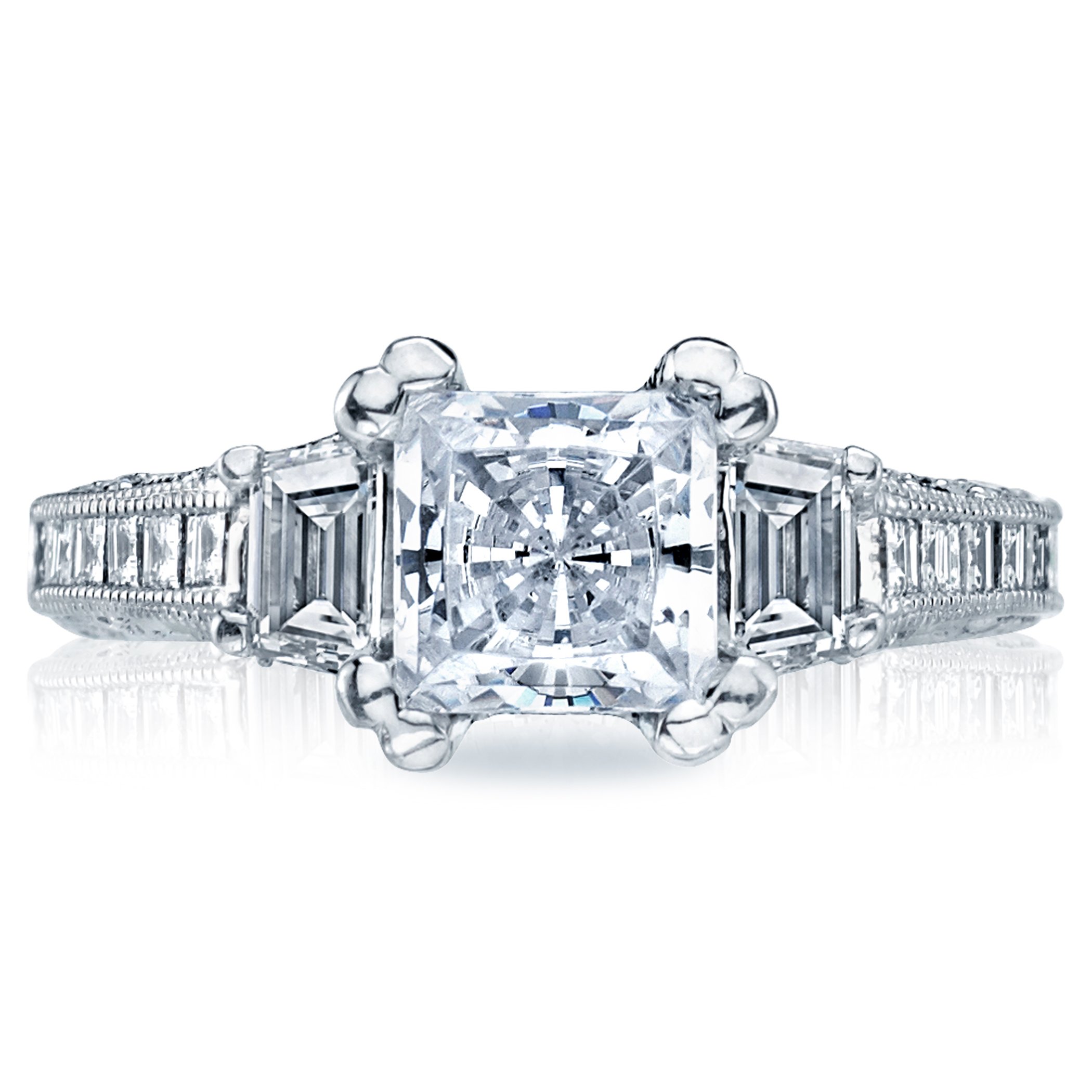 Tacori Three Stone 18K White Gold Diamond Engagement Ring. Arthur's