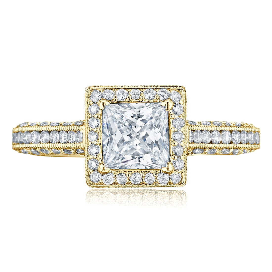 Tacori Halo 18K White Gold Diamond Engagement Ring. Diamond